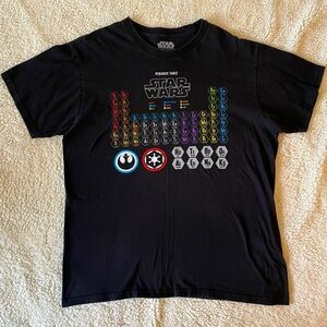 Star Wars Periodic Table Black Short Sleeve Shirt Size L